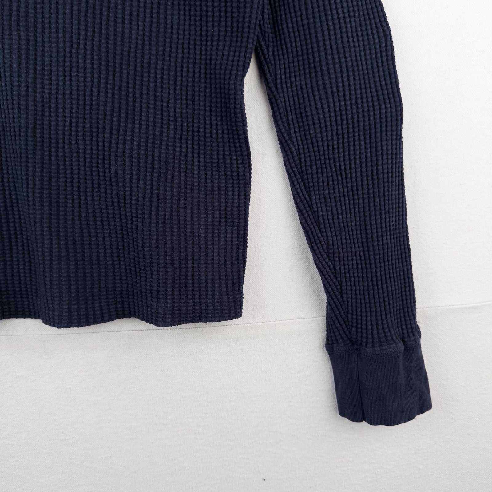90’s Vtg Polo Ralph Lauren Mens M Waffle Knit Thermal Long Sleeve Shirt Navy