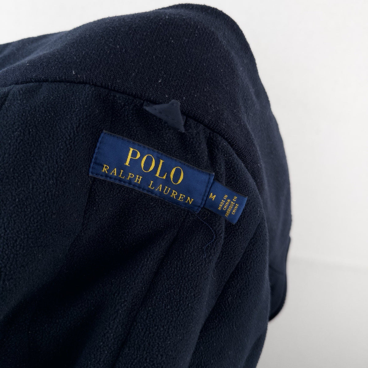 Polo By Ralph Lauren Men’s M Fleece Lined Hooded Nylon Jacket Navy Blue *Read