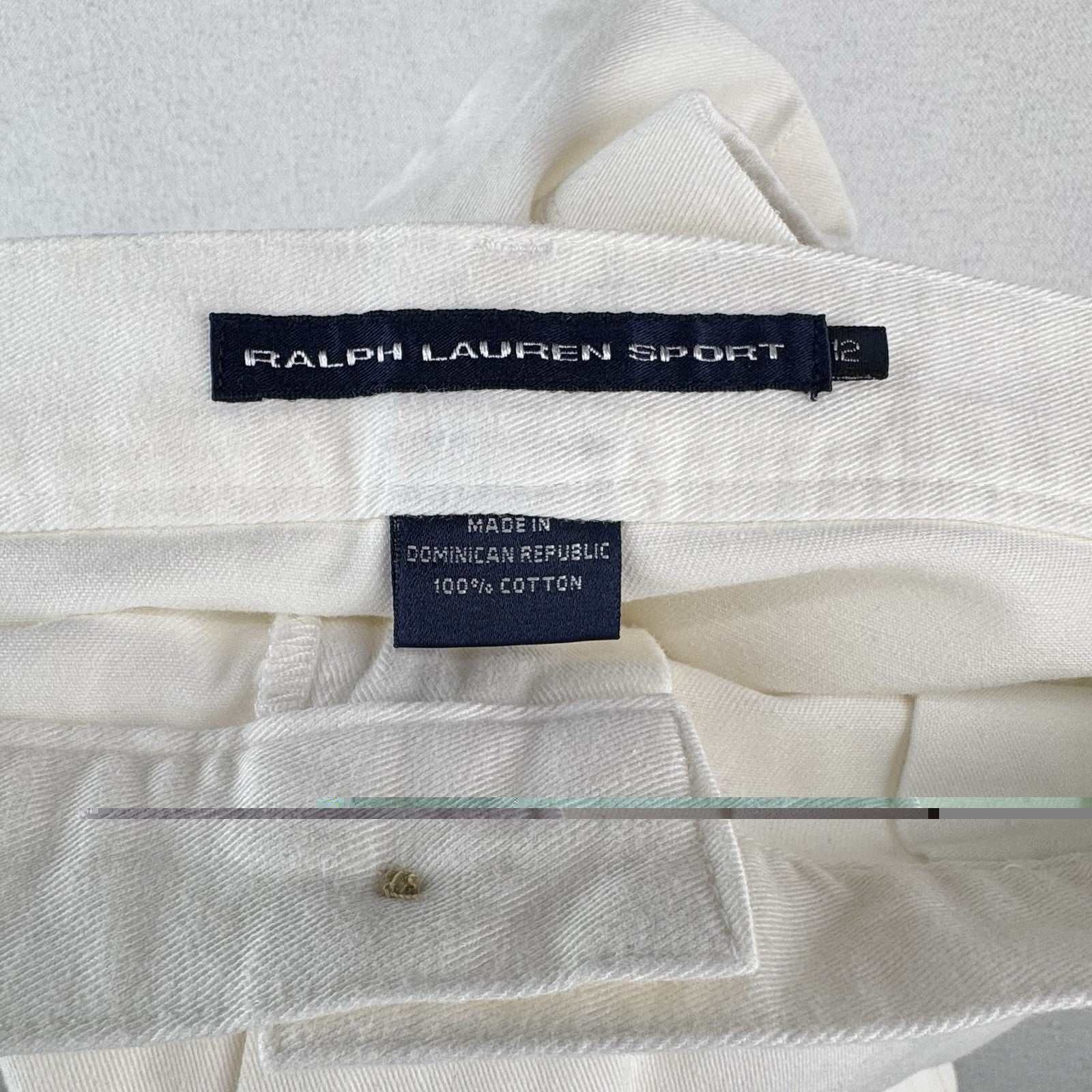 Ralph Lauren Sport Shorts Women’s 12 White Twill Embroidered Blue Pony NWT