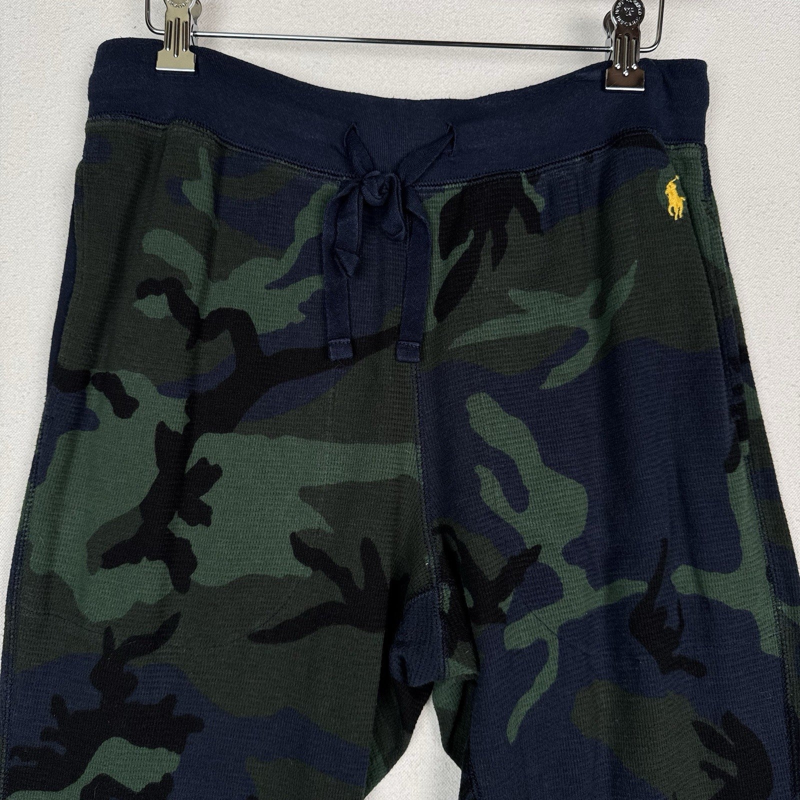 Polo Ralph Lauren Men's Navy Camo Waffle Knit Thermal Sleep Jogger Pants Large L
