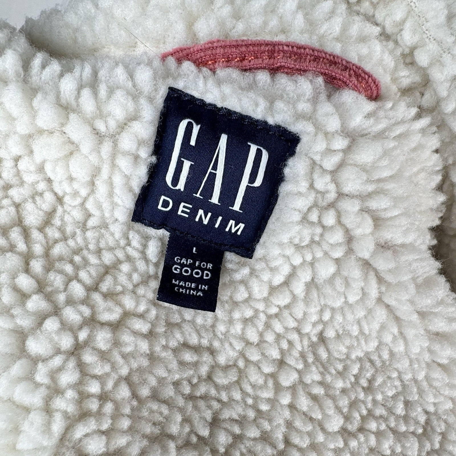Gap Denim Icon Sherpa Lined Corduroy Jacket Dusty Rose Trucker Boxy Large