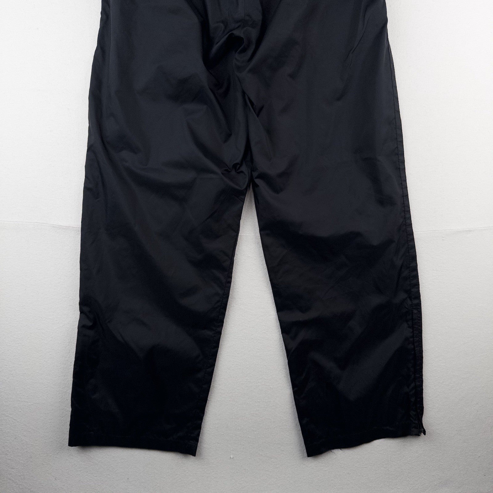 90’s Vintage Nike Nylon Track Pants Men's Large Black Unlined Wide Leg Baggy