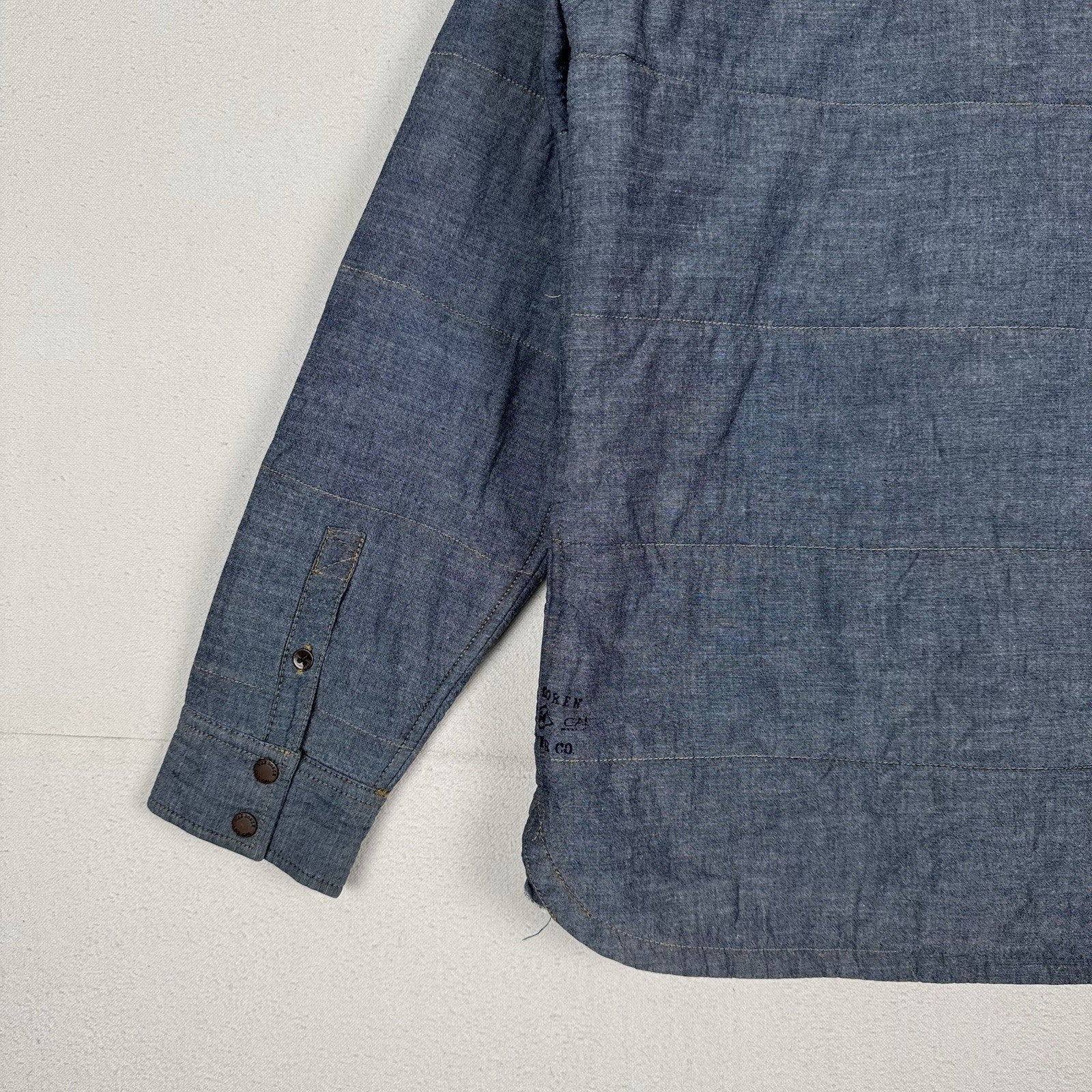 Vans Men’s Medium Denim Puffer Quilted Insulated Jacket Overshirt *Read