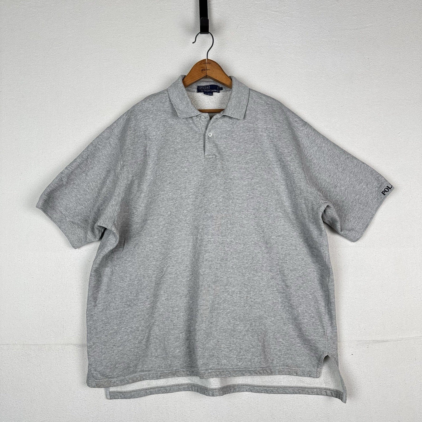 Vintage 90’s Polo Ralph Lauren Collared Short Sleeve Sweatshirt Men's L Gray
