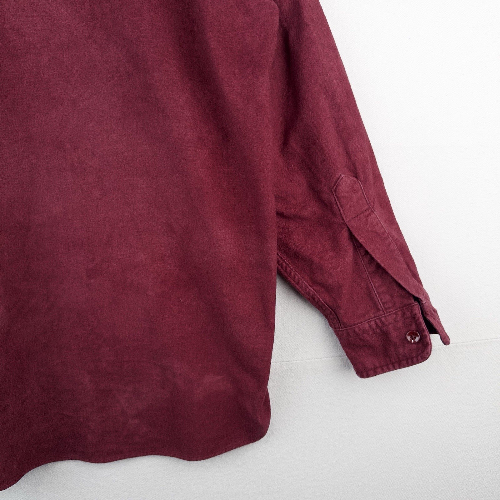 80’s Vtg L.L. Bean Chamois Cloth Shirt Men's 17.5 (XL) Maroon Made In USA