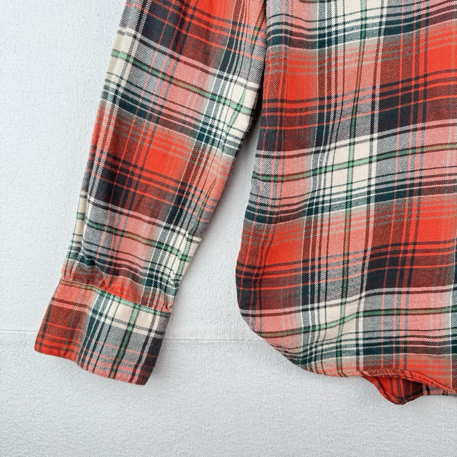 Vtg Polo Ralph Lauren Western Pearl Snap Mens S Brushed Flannel Shirt Plaid