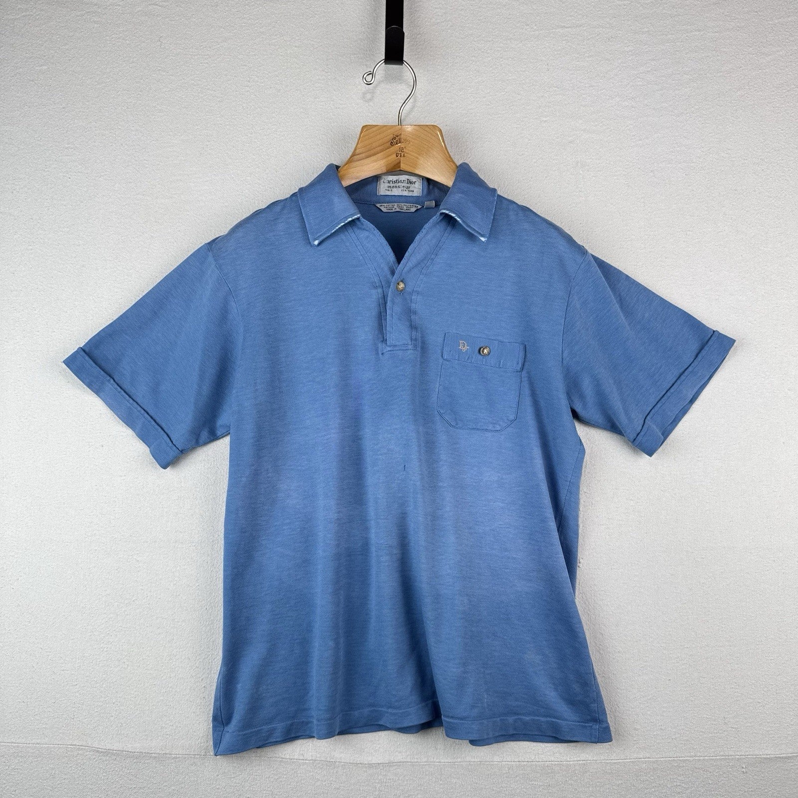 70’s Vintage Christian Dior Monseiur Polo Cabana Shirt Men’s Large *Distressed