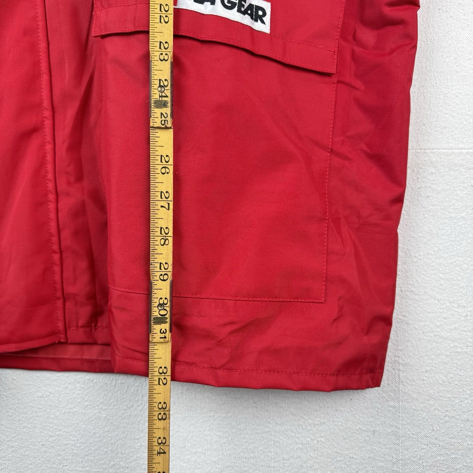 Vtg Sea Gear North Sea Fishing Jacket Mens L  Red Zip Hooded 41118 Raincoat