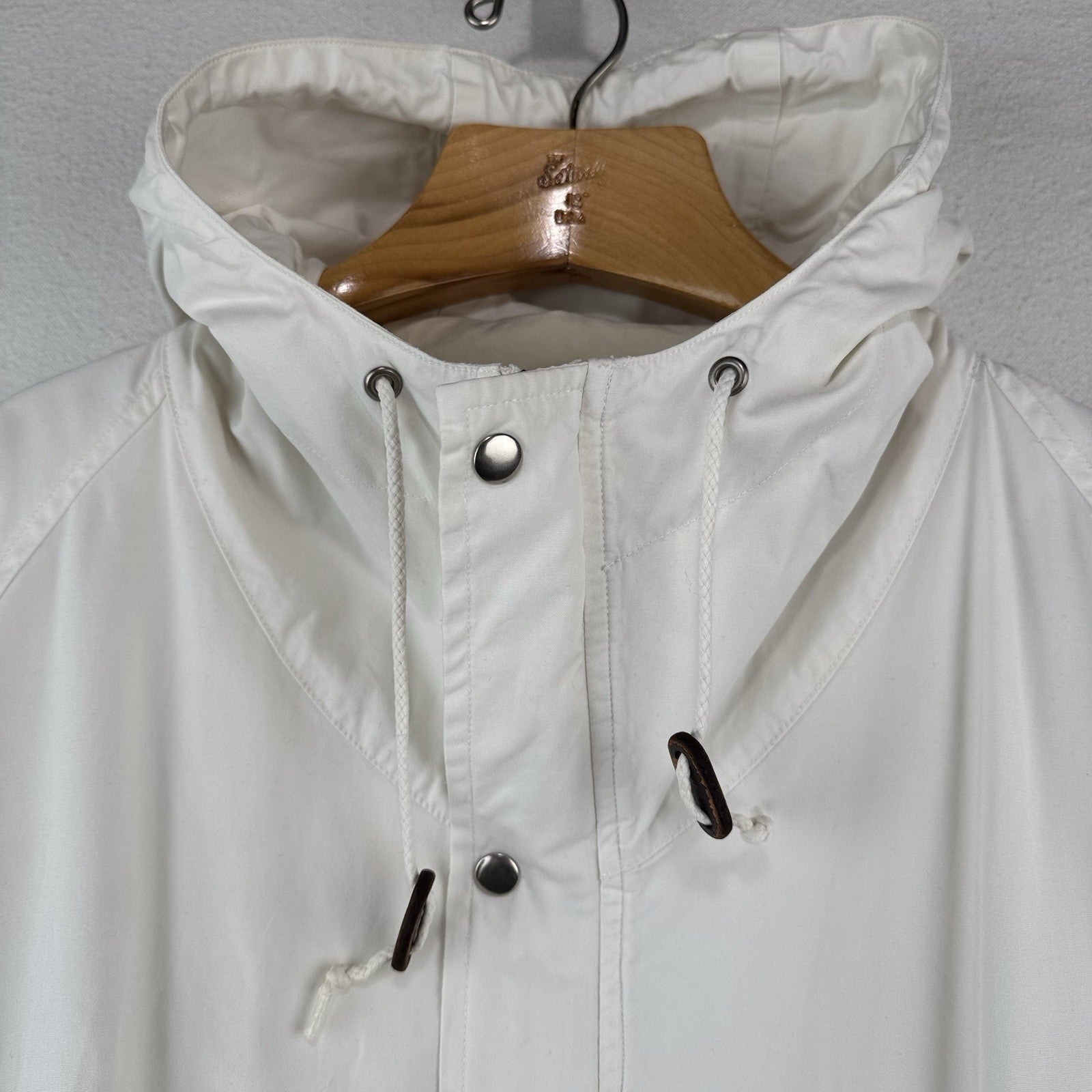 90’s Vintage Polo Ralph Lauren Regatta Jacket Men's XL Cotton Cream Utility Hood