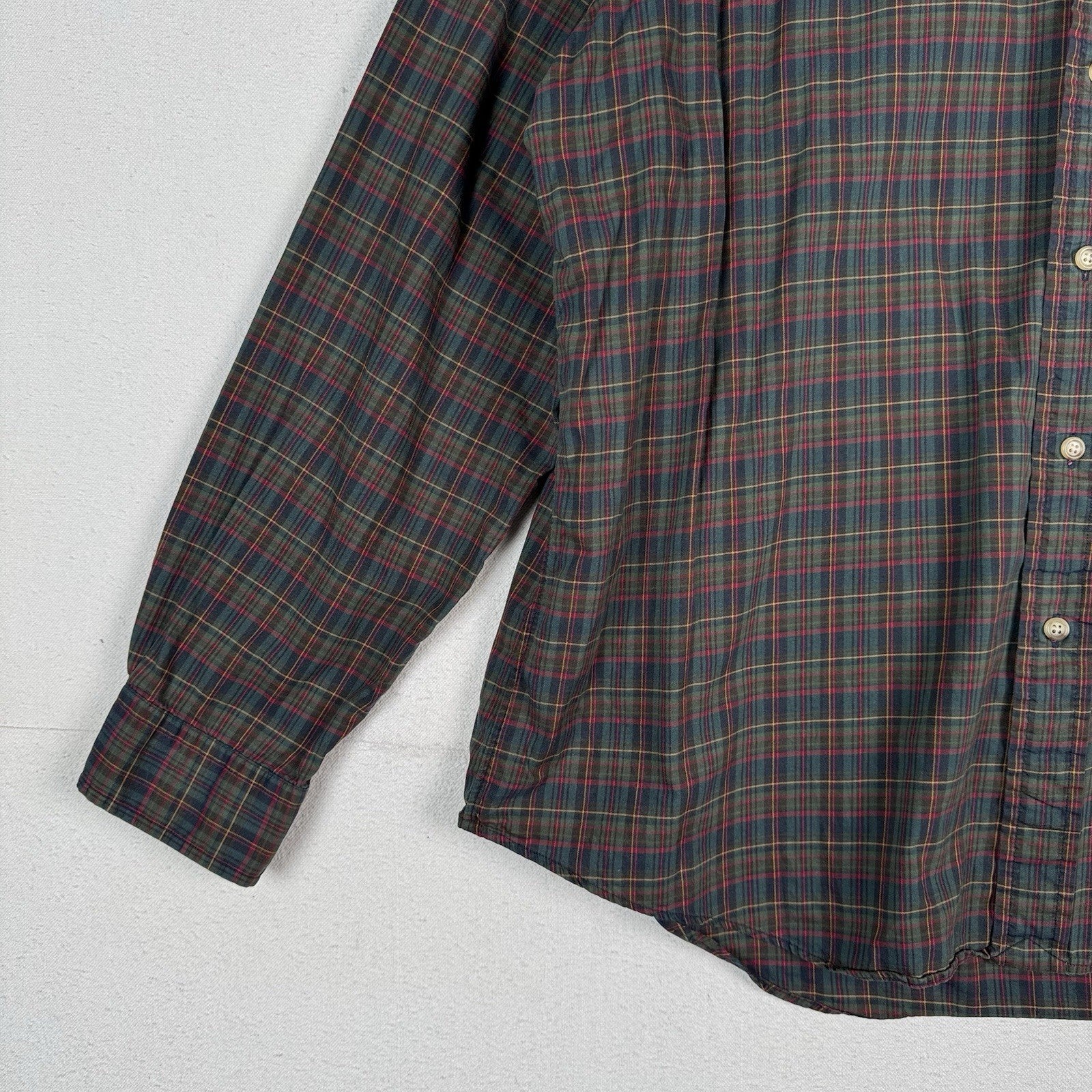 Polo Ralph Lauren Plaid Oxford Button Shirt Men's XL Hunter Green Blue Red