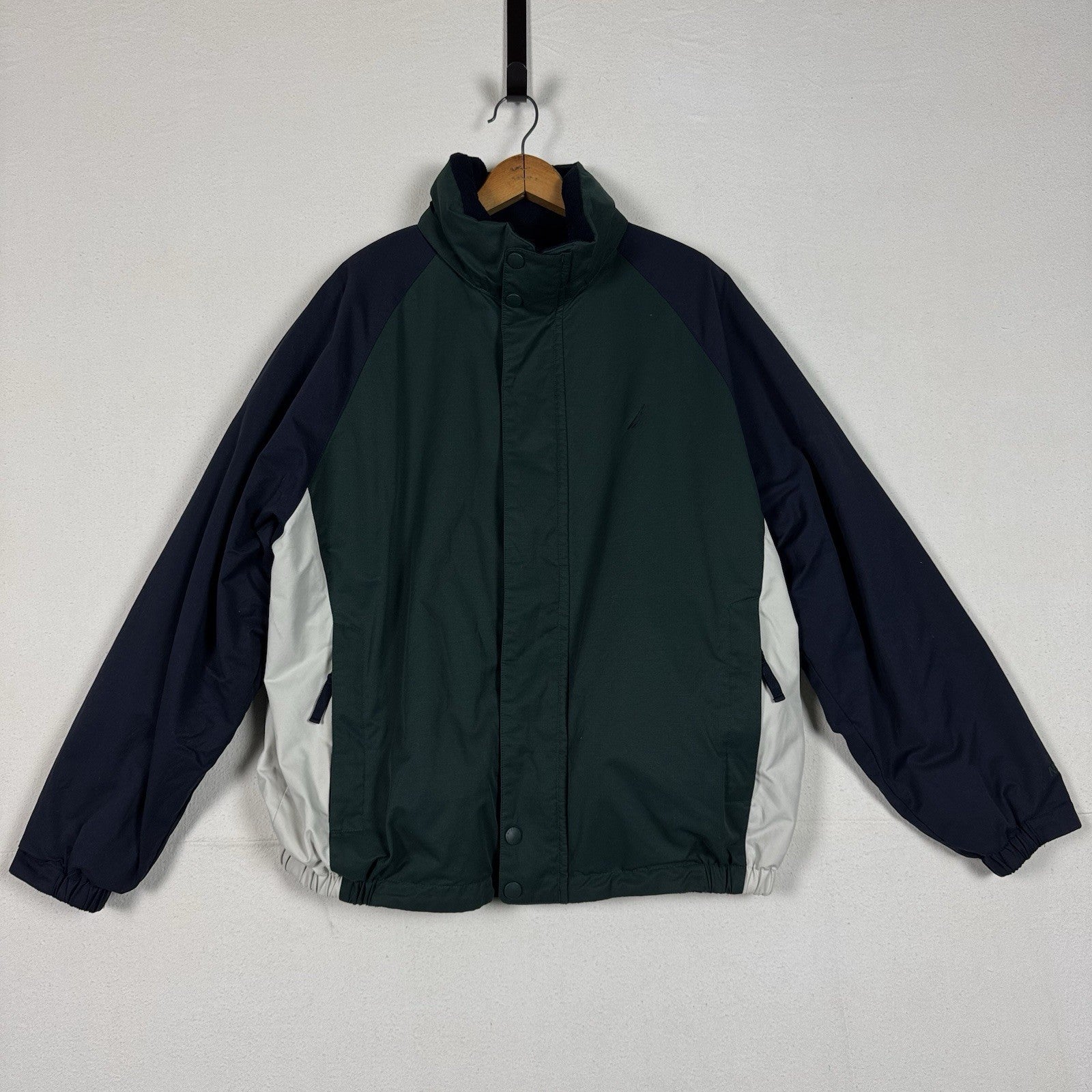 Nautica Reversible Jacket Mens XL NX2000 Fleece Insulated Full Zip Nylon Y2K