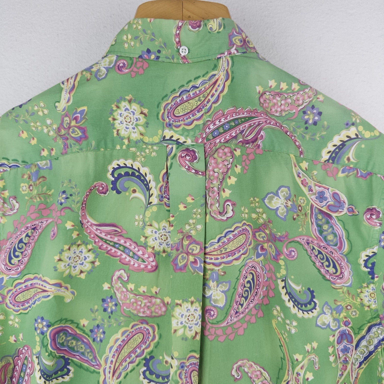 90’s Vtg Polo Ralph Lauren Shirt Men’s M Green Paisley AOP Short Sleeve