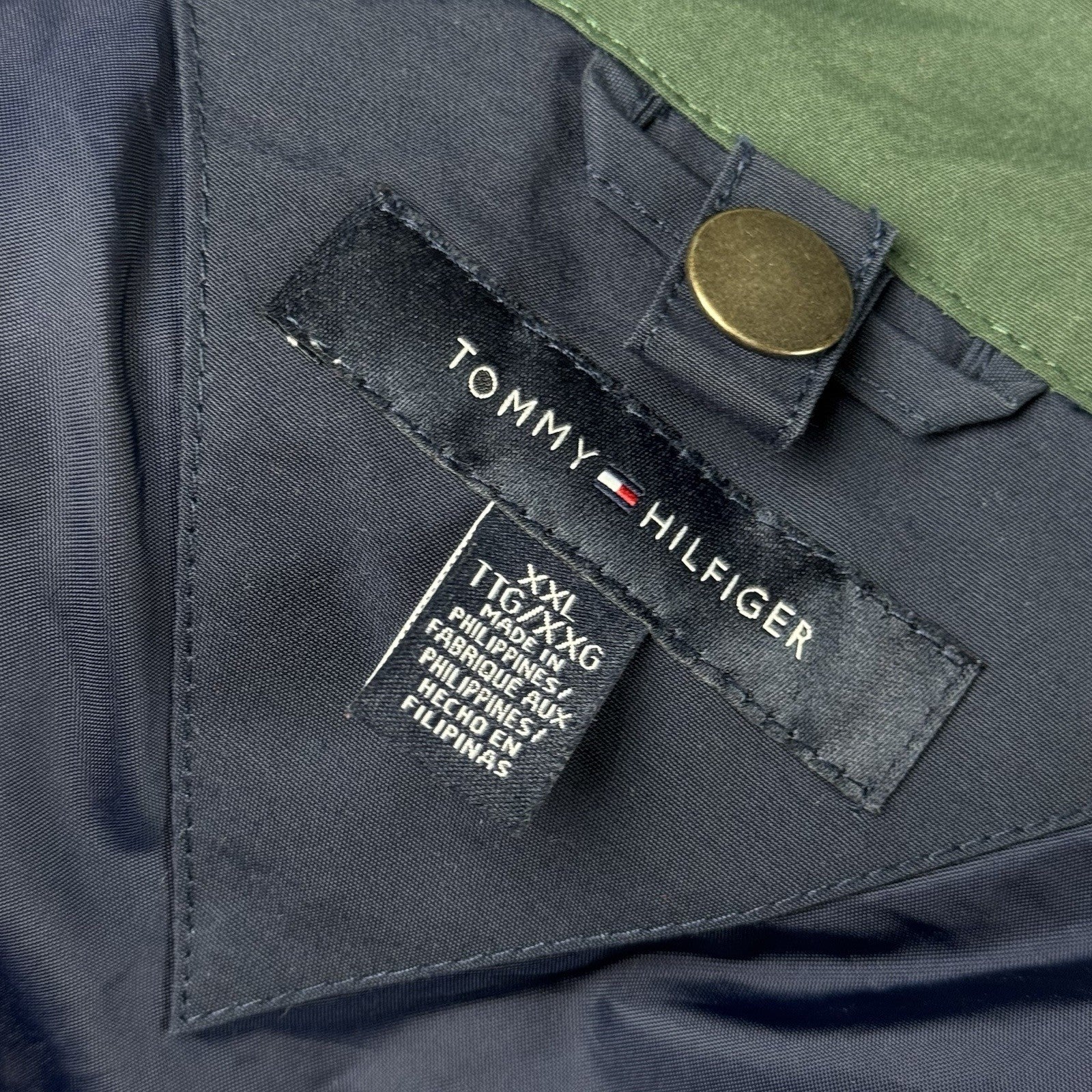 Vintage Tommy Hilfiger Jacket) RN 77806 Size XXL Green/Blue (Outer Layer Only)