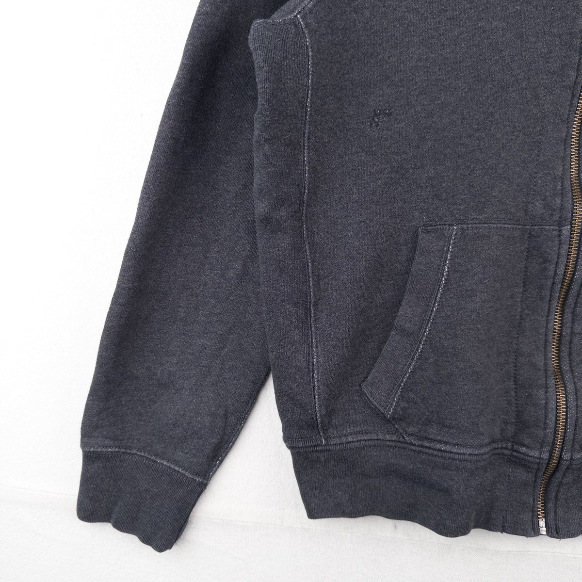 Polo Ralph Lauren Heavyweight Zip Up Gray Hoodie Waffle Knit Hood Men’s L *Read