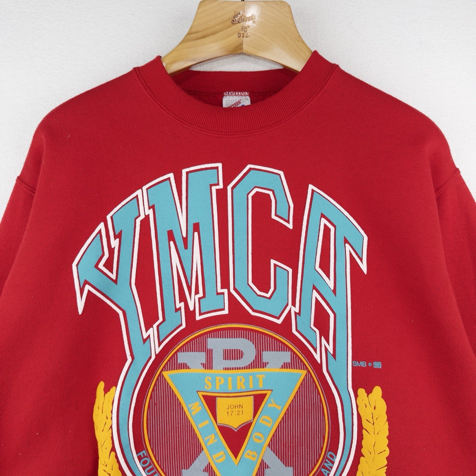 80's Vtg YMCA Milwaukee Men's L Red Crewneck Sweatshirt Made In USA