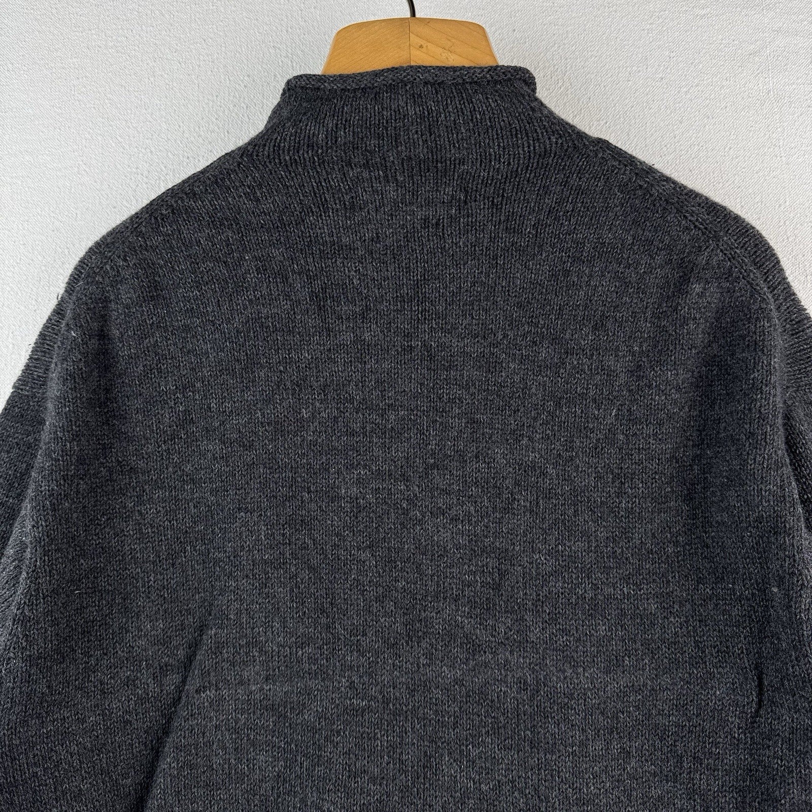 90’s Vtg Polo Ralph Lauren Roll Neck Wool Knit Sweater Mens XL Gray