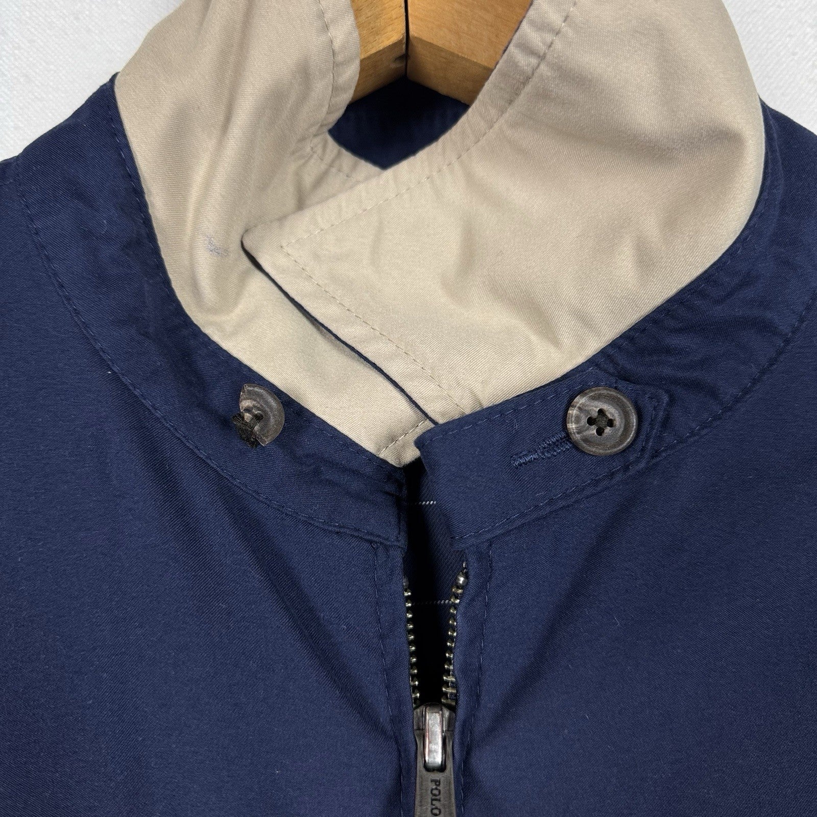 Polo Ralph Lauren Cotton Plaid Lined Harrington Jacket Blue XL Tall