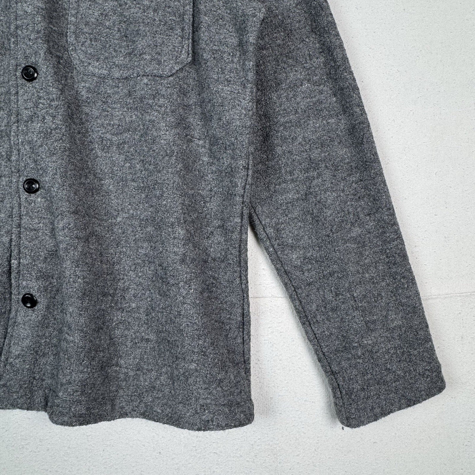 Banana Republic Wool Boucle Shirt Jacket Men’s Large Tall Gray Heather Button Up