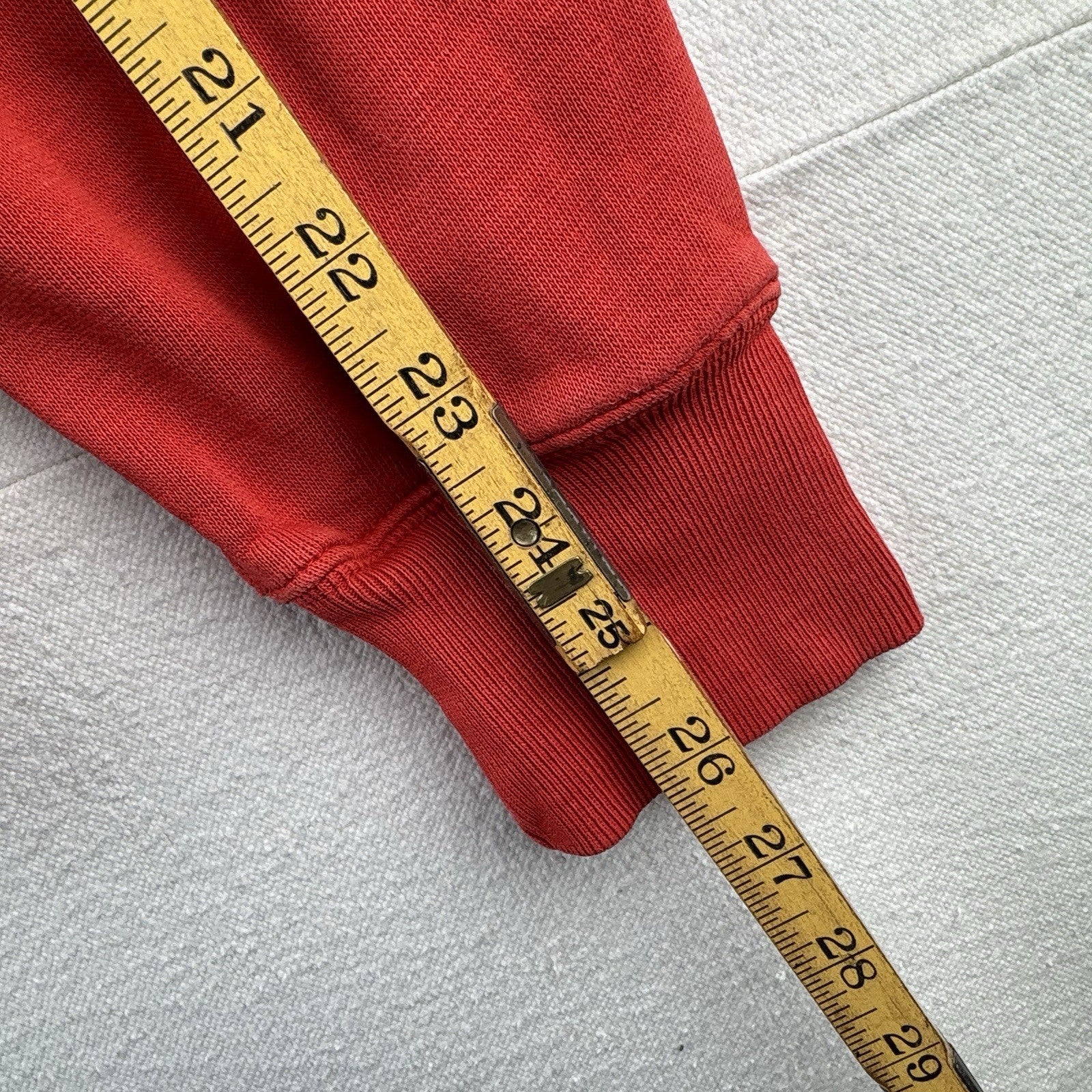 Distressed Polo Ralph Lauren Hoodie Men’s Large USA Polo 67 Coral Red Orange