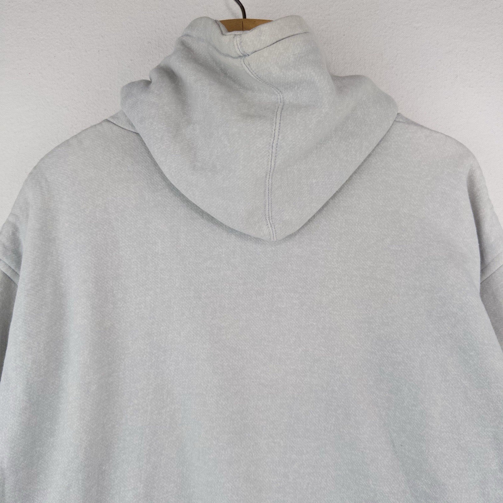 Vtg Kindan Blvd. Athletic Dept Stencil Painted Thermal Lined Hoodie Grey Medium