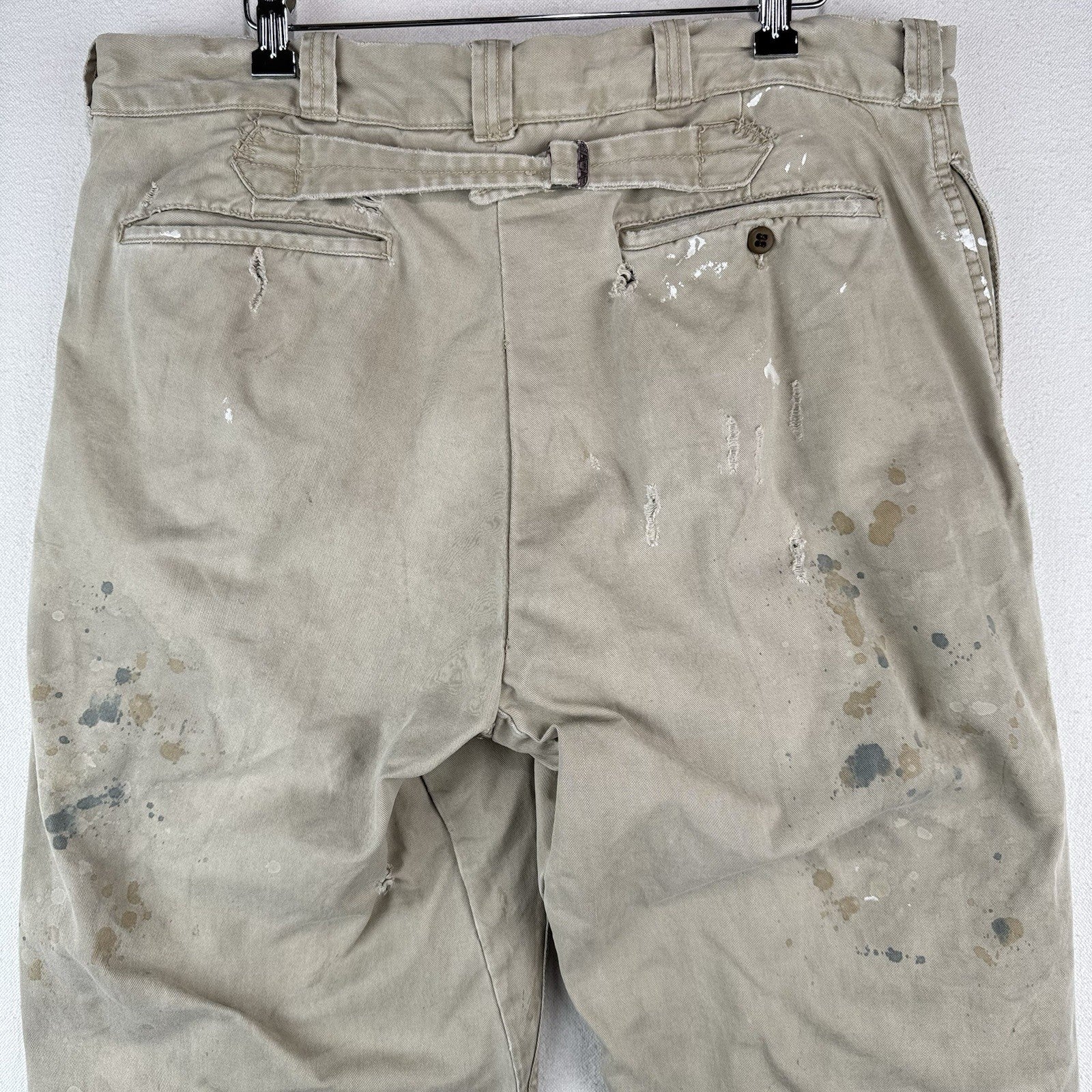 Polo Ralph Lauren Pollack Paint Splatter Distressed Buckle Back Chino Pant 36x30