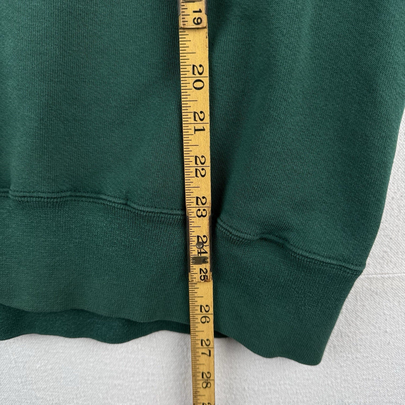 90s Vintage LL Bean X Russell Athletic Men's Large Green Henley Sweatshirt USA