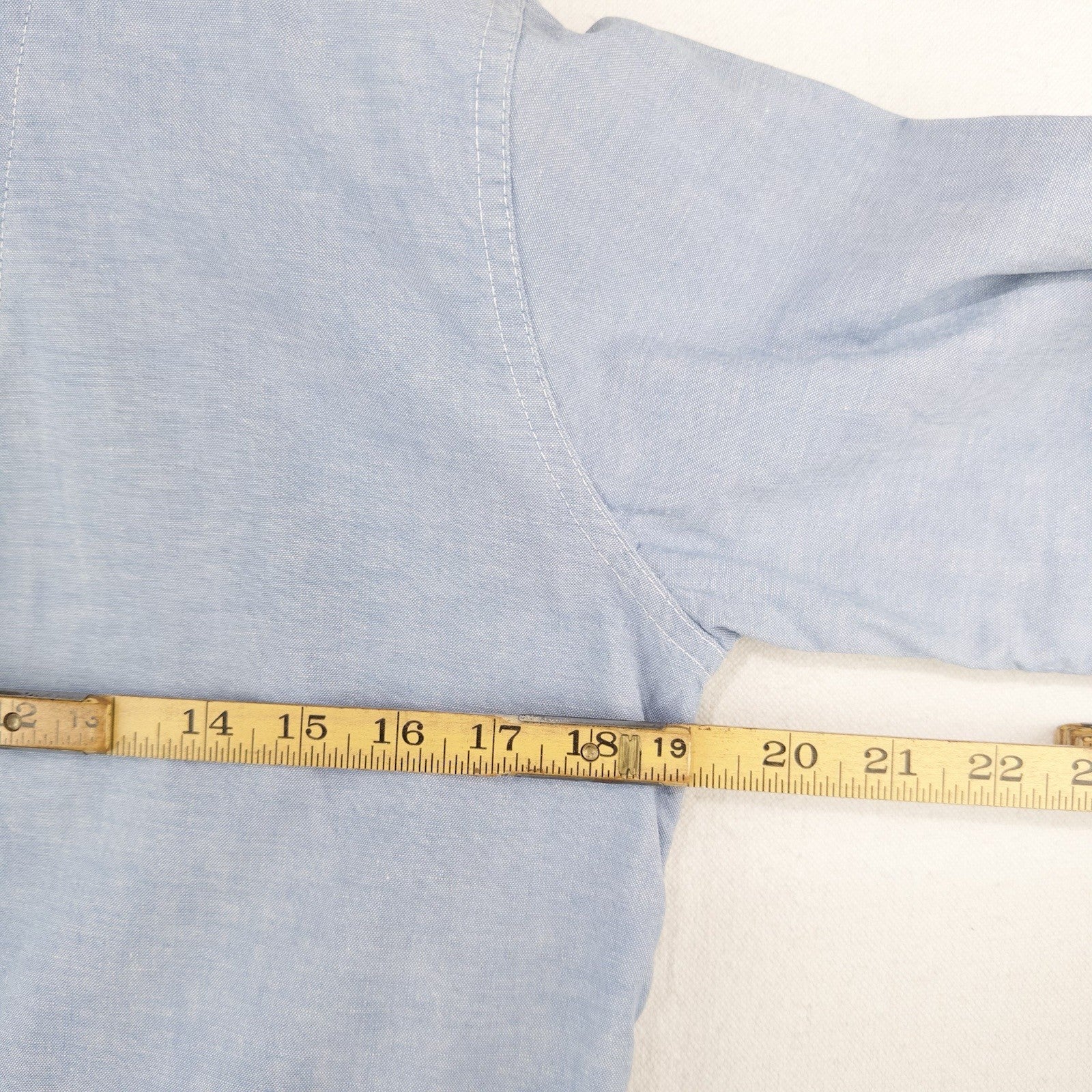 50's Vtg Chambray Patch Pocket Hooded Smock Jacket S Single Stitch Pearl Snap