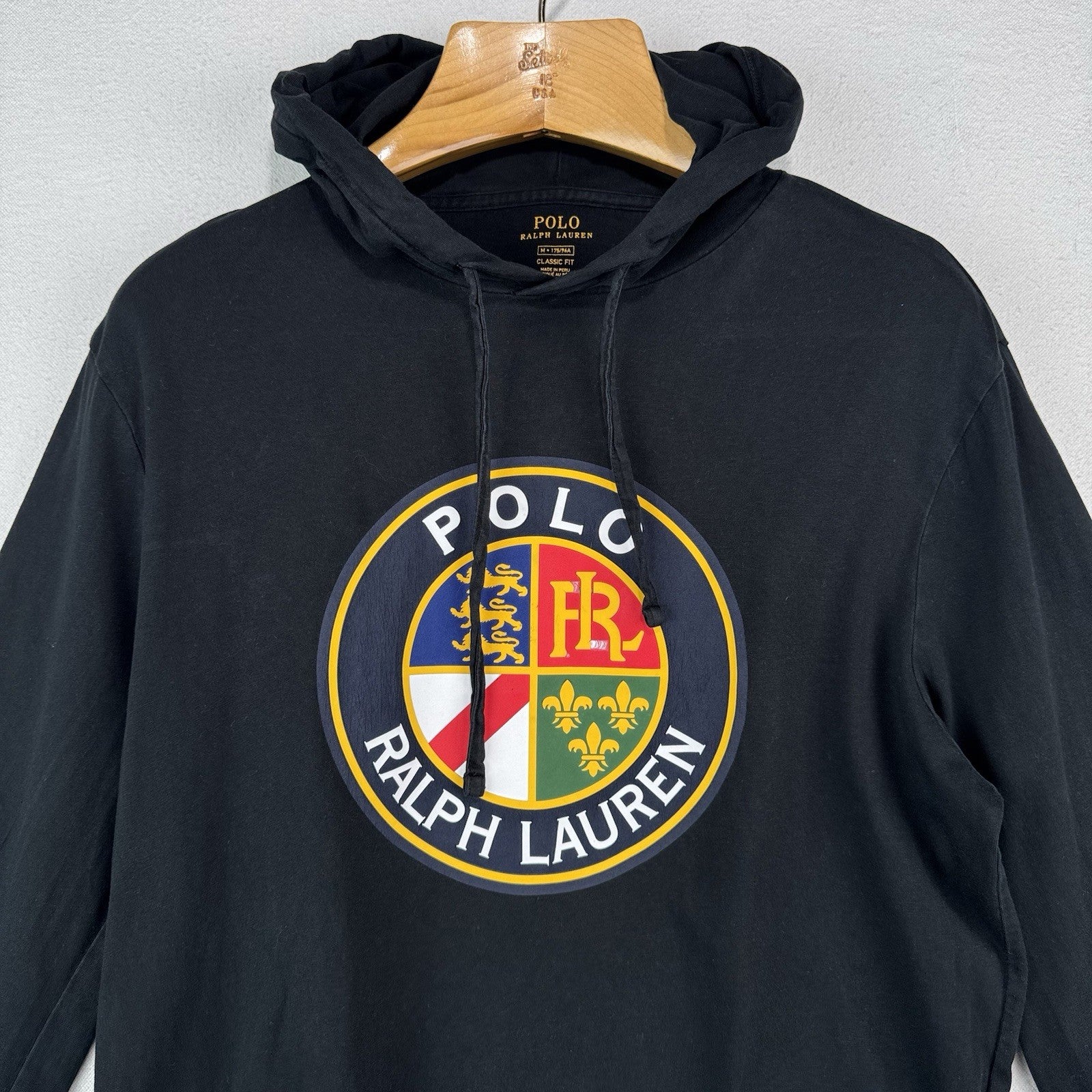 Polo Ralph Lauren Big Crest Lightweight Black Hoodie Men’s M Classic Fit *Read