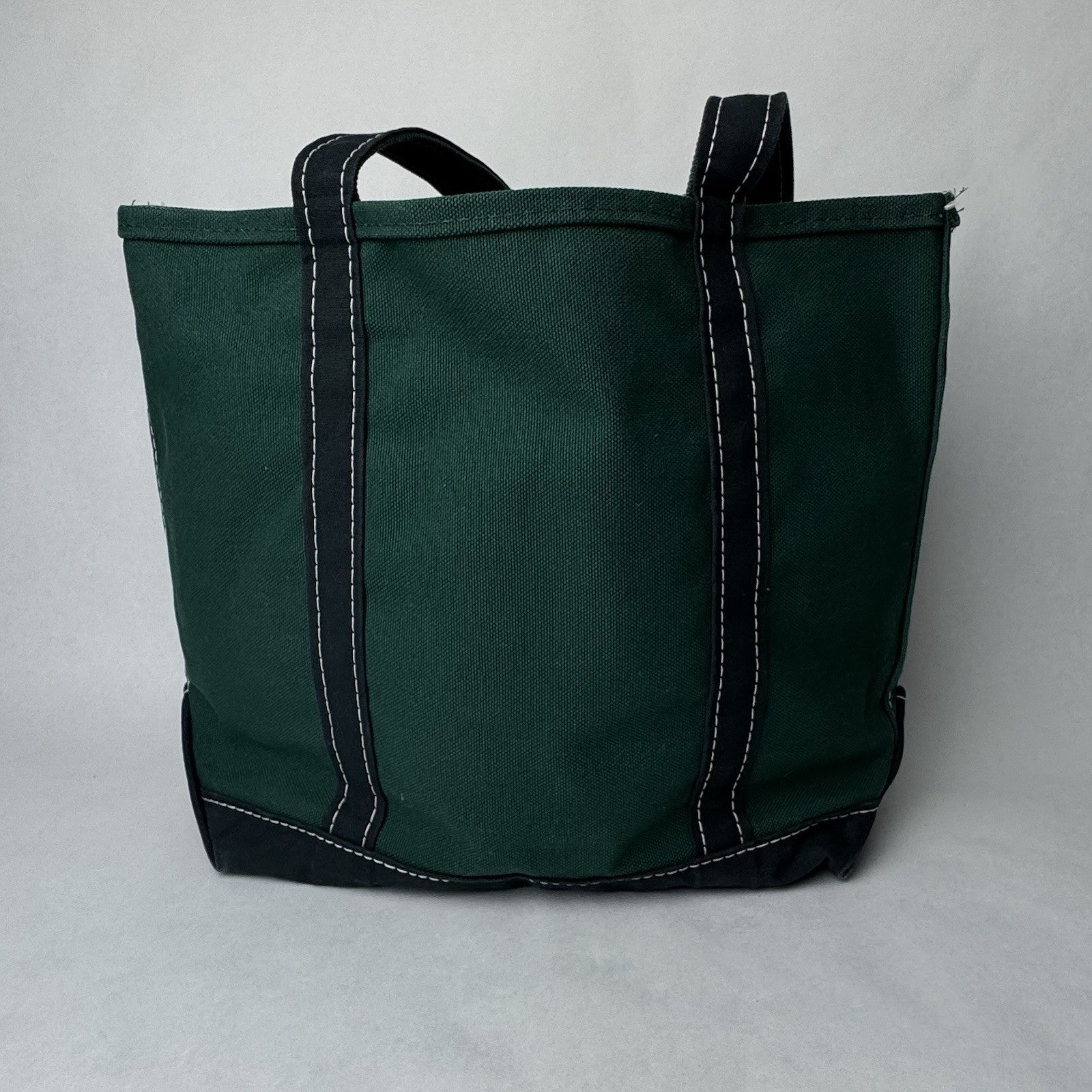 L.L. Bean Two-Tone Boat & Tote Bag Green And Navy Blue Made in Usa Size Large