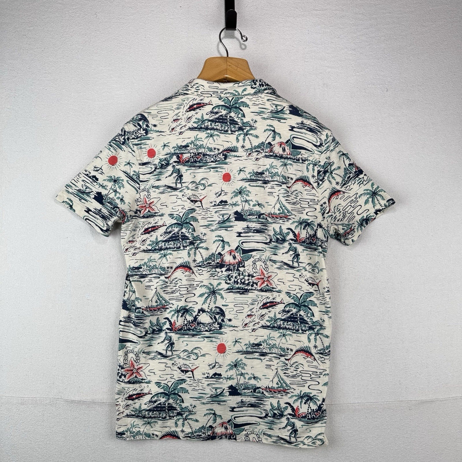 J.Crew Knit Goods Men’s Medium Hawaiian Short Sleeve Camp Loop Collar Shirt