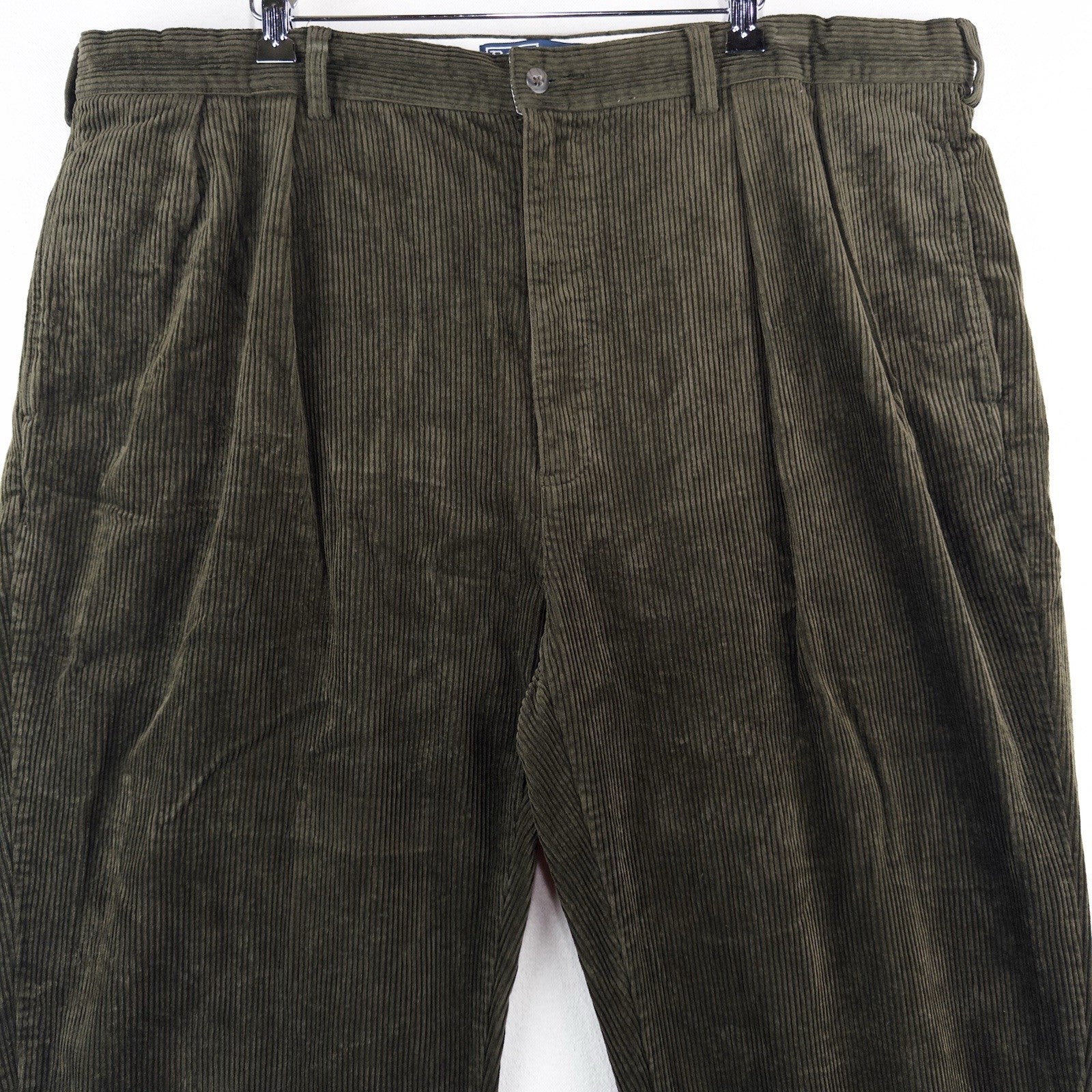 90’s Vtg Polo Ralph Lauren Corduroy Andrew Pant Mens 44x30 Olive Green Wide Wale