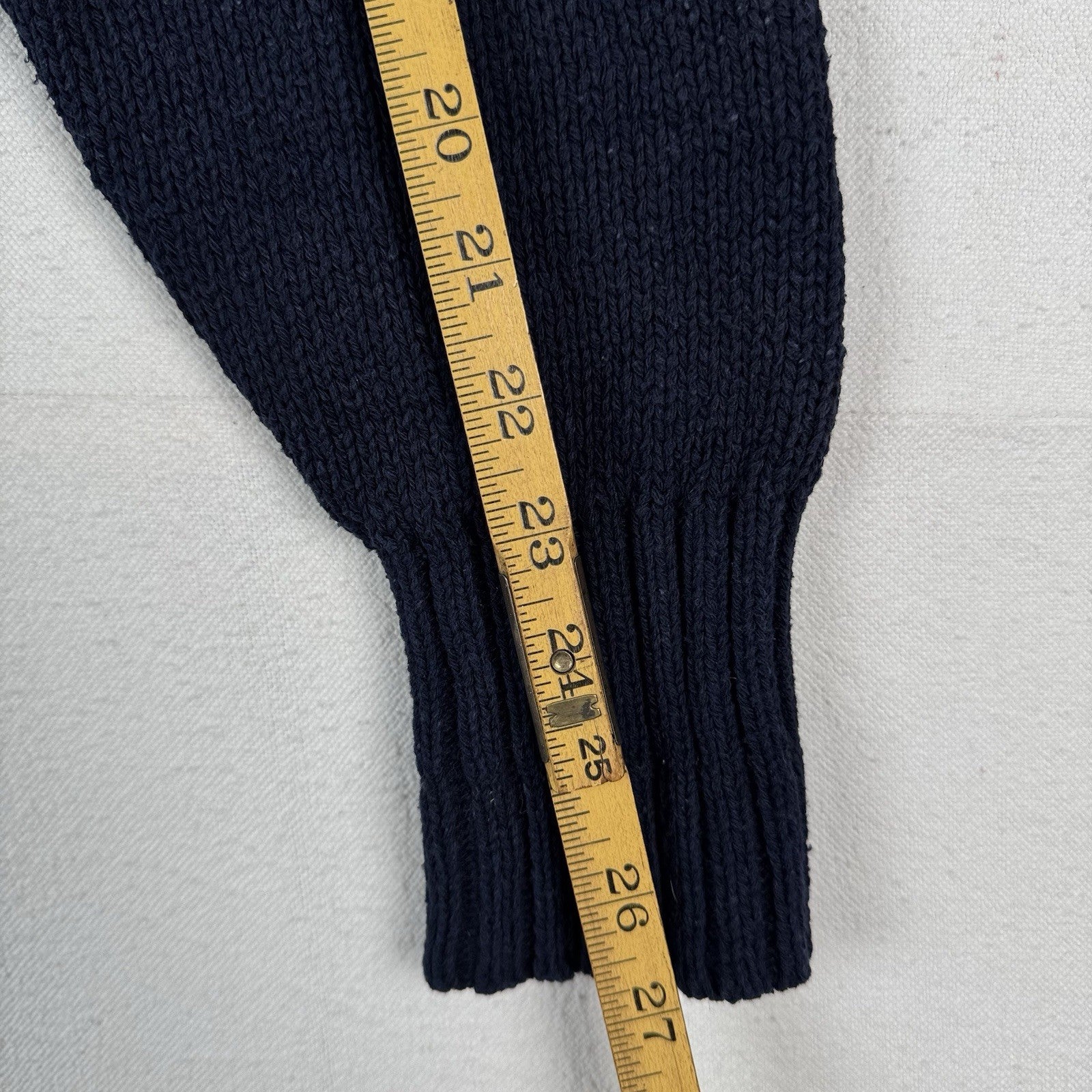 90’s Vintage Polo Ralph Lauren Sweater Men L Navy Blue Knit Pullover Red Logo