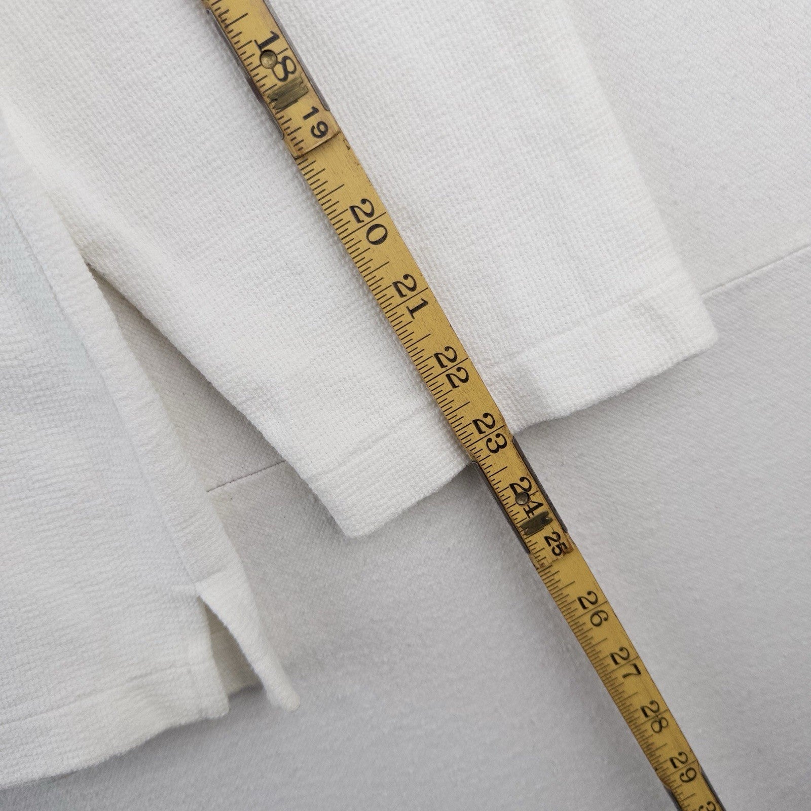 70s Vtg White Lace Up Tunic Shirt Men’s L Long Sleeve Polo Collar Boho Peasant