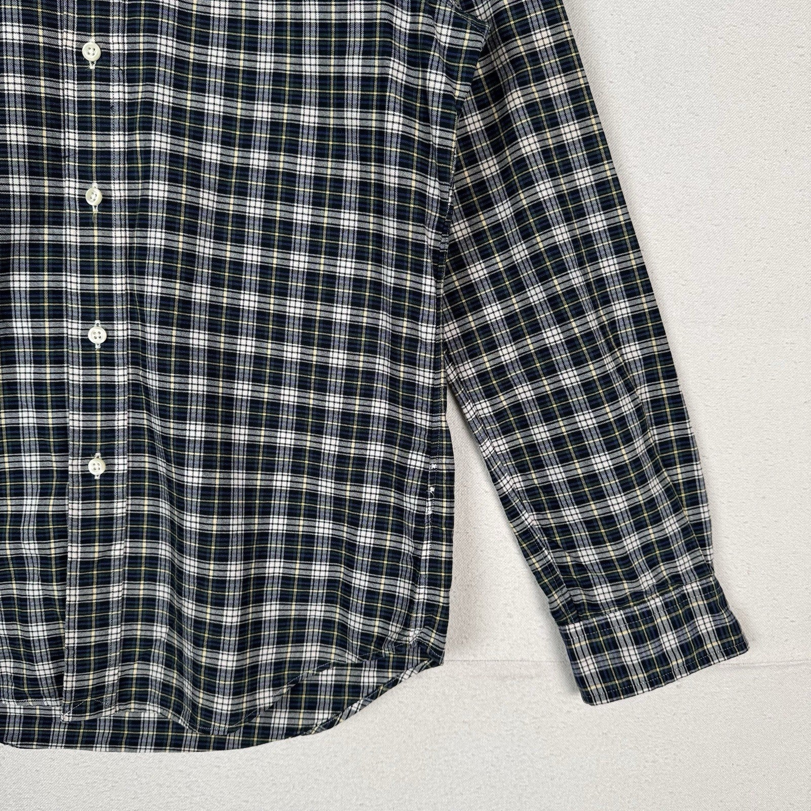 Polo Ralph Lauren Shirt Men’s Classic Fit S Flesh Pony Plaid Button Blue Oxford