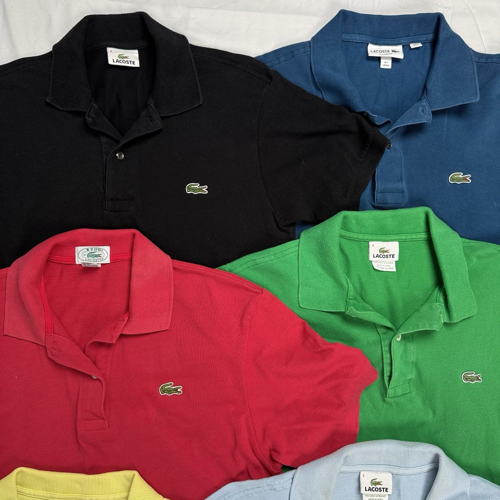 Lot of 10 Lacoste Short Sleeve Polo Shirts Wholesale Box 3,4,5,8,S,L,XL,2XL