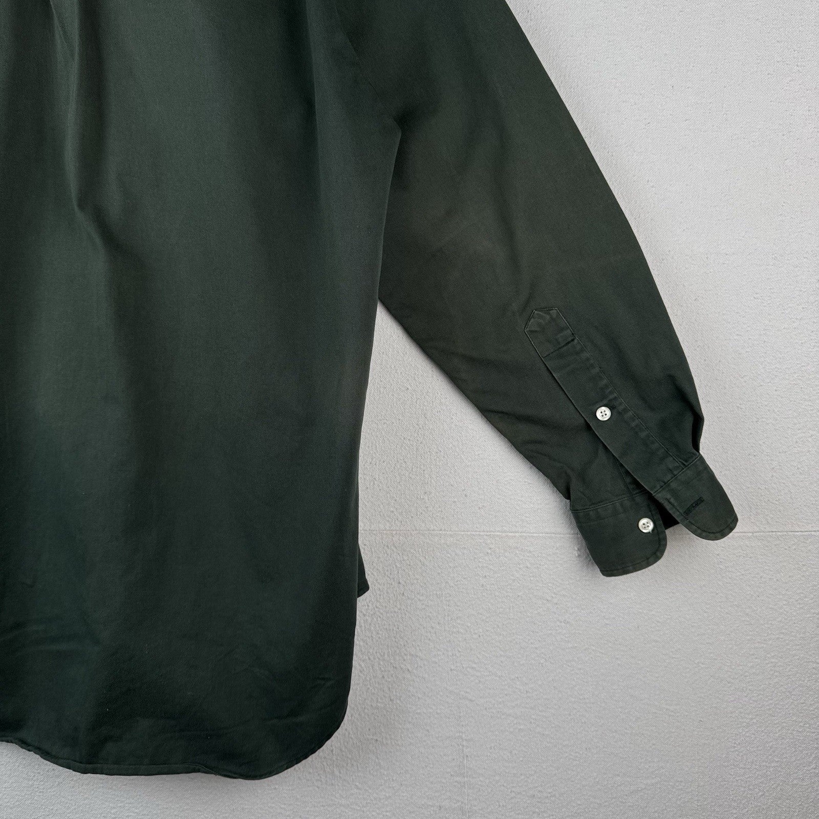 Vintage Ralph Lauren Mens M Green Blake Long Sleeve Shirt *Distressed Sun Faded