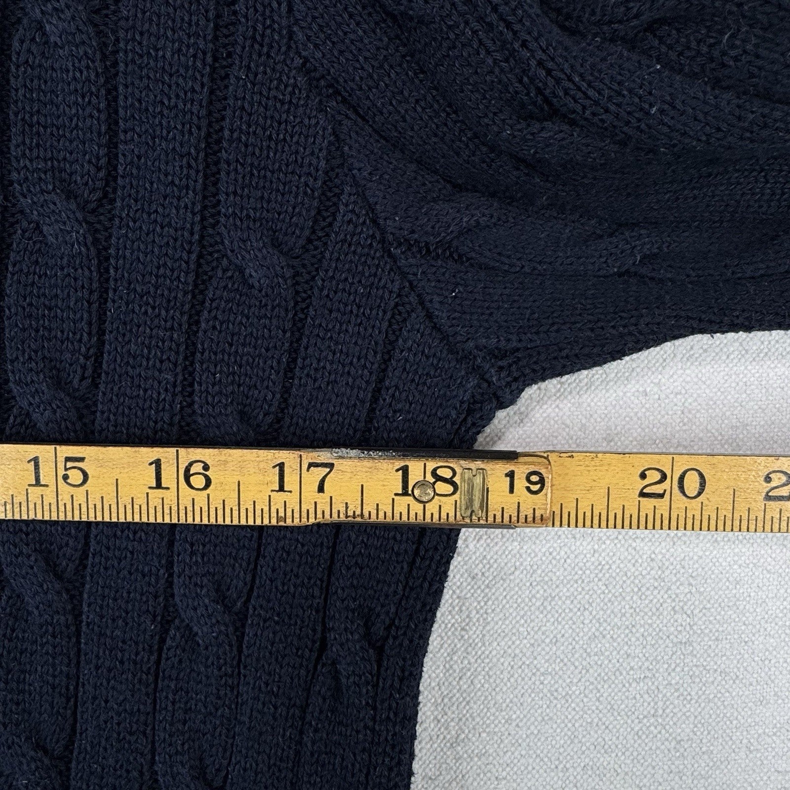 Polo Ralph Lauren Women’s Large Cable Knit Sweater Cotton Navy Blue
