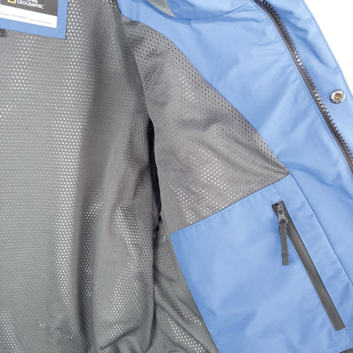 Lindblad Expeditions Men's XL Blue Parka Jacket Faux Fur Hood Waterproof Nat Geo