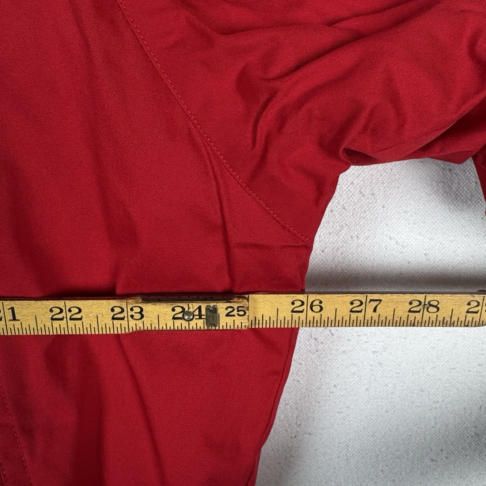 90s Nautica Mens XL Down Puffer Bomber Jacket Leather Patches Red Sweater Collar