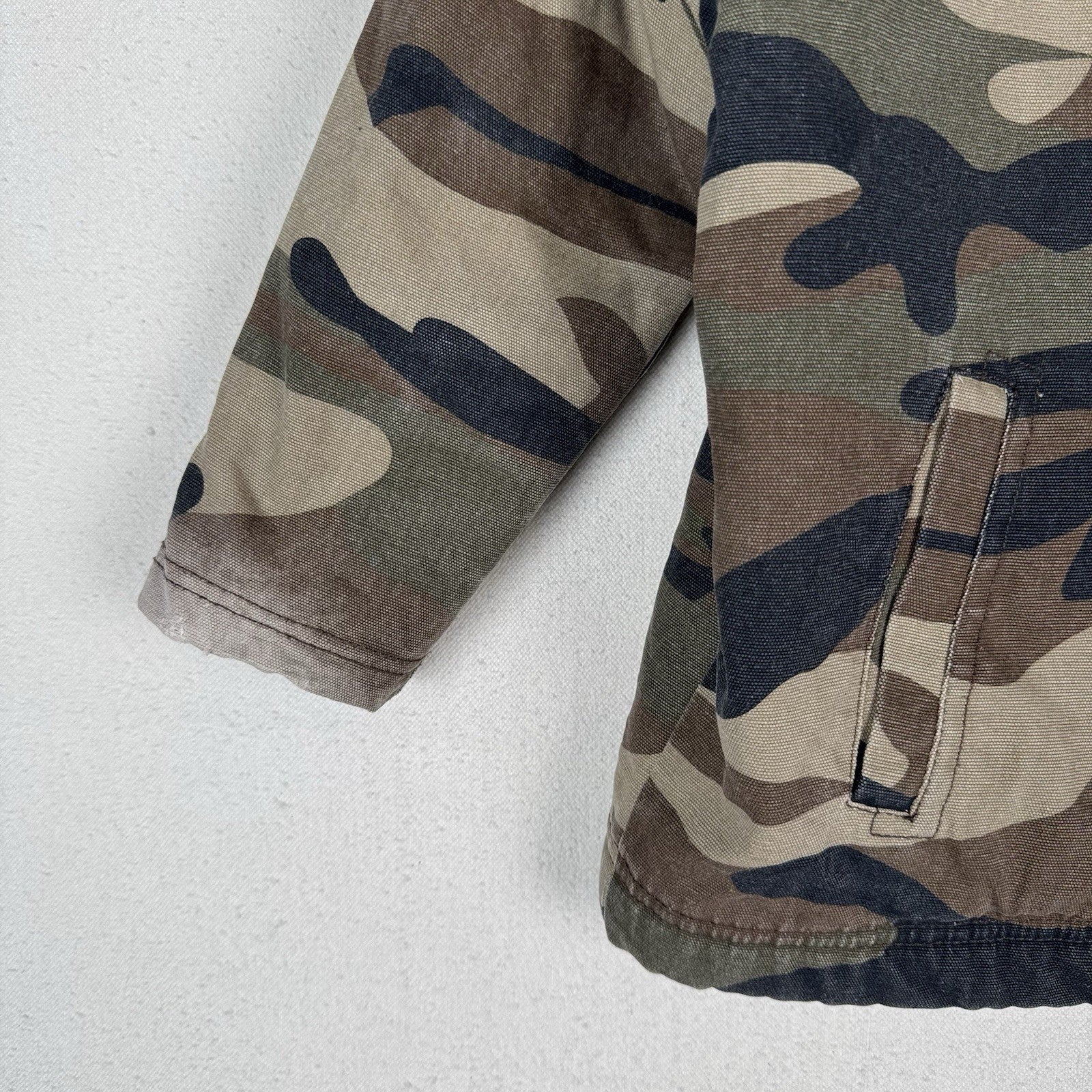 Walls Tough Wear Boys 6/7 Camouflage Sherpa Lined Grow Hunting Camp Jacket