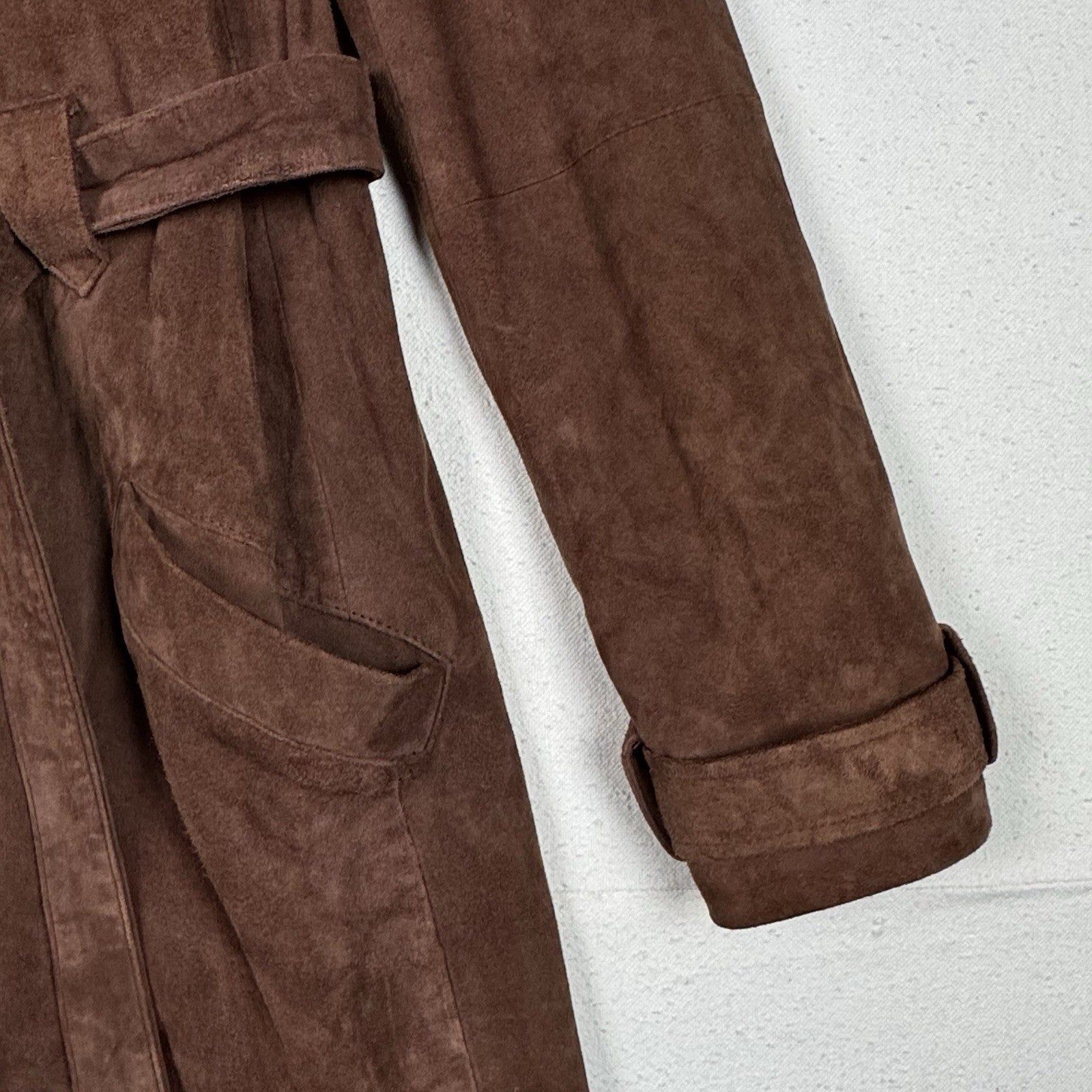 Elizabeth and James Long Suede 100% Real Leather Jacket Size XS