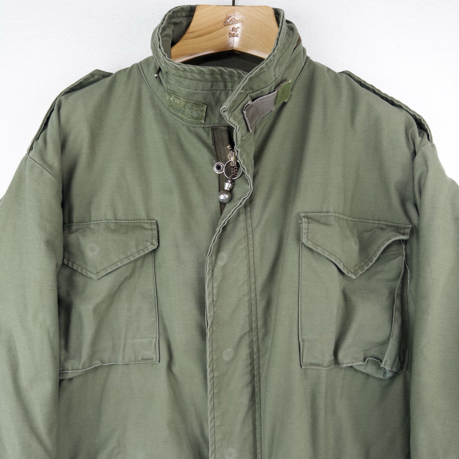 70’s Vtg Vietnam US Army Green M65 Field Jacket Mens XL Long w/Hood *No Lining