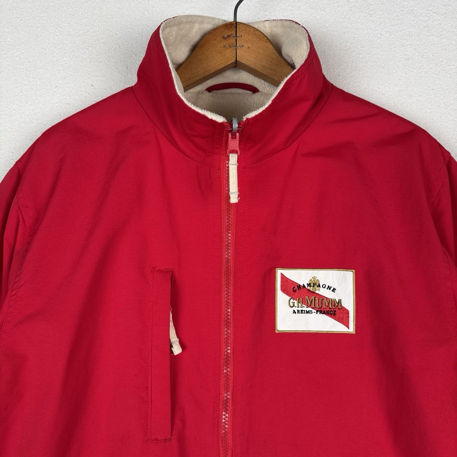 Vintage G. H. Mumm Co Champagne Areims France Reversible Sailing Wind Jacket L