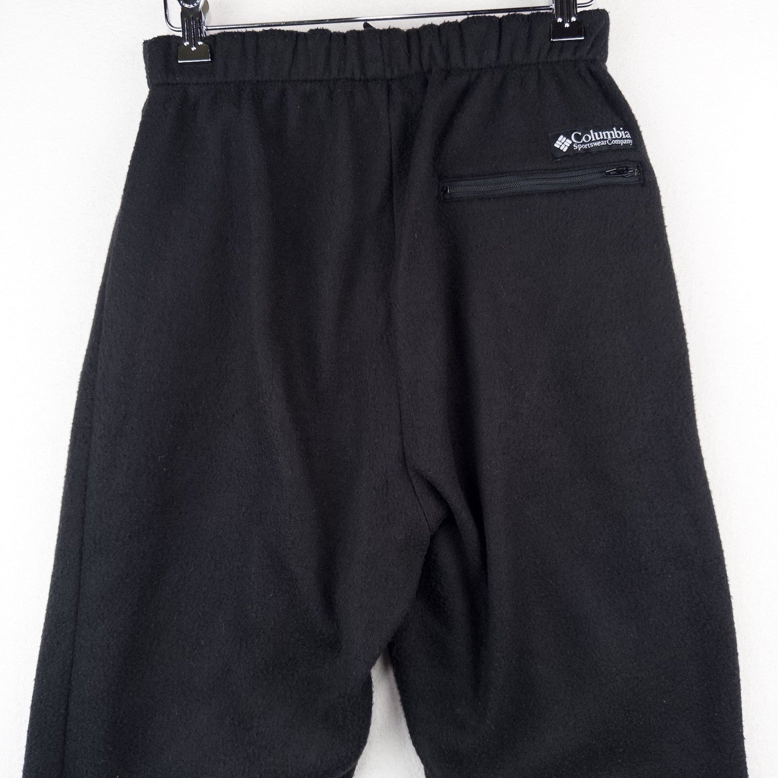 90s Vtg Columbia Women’s Small Spell Out Fleece Sweatpants Joggers Pants Black