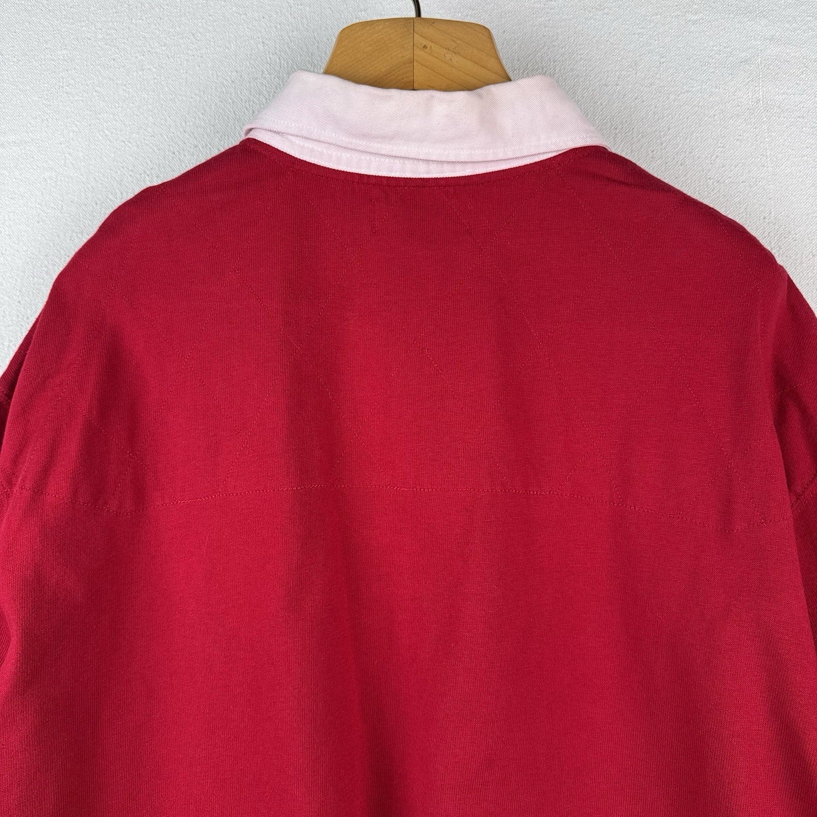 Polo Ralph Lauren Rugby Shirt Red Quilted Shoulders Elbow Patches 3XB *Read