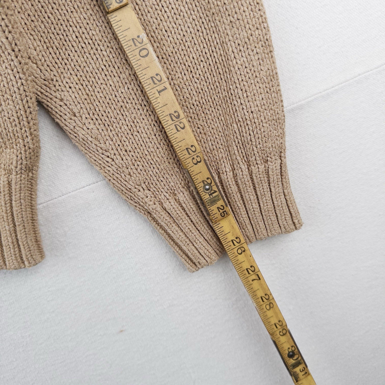 90’s Vintage Polo Ralph Lauren Knit Sweater Mens 2XL Camel Brown Cotton Crewneck