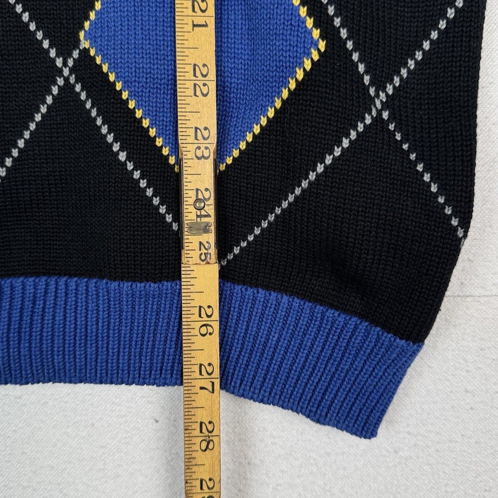 Vintage Fubu Argyle Sweater Vest Black Mens’s Size Large