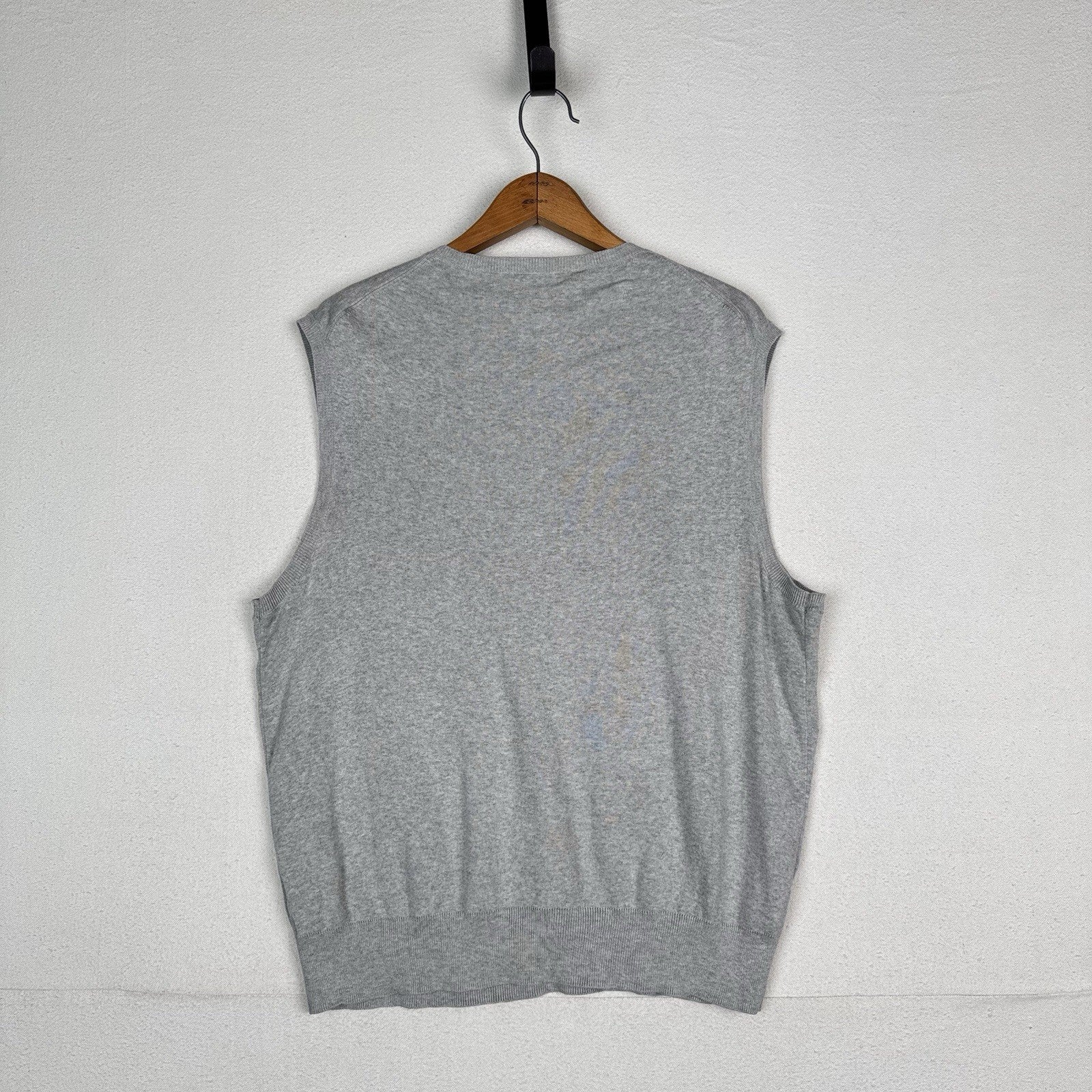 Polo Ralph Lauren Sweater Vest Men XL Regular Fit Gray Cotton Pullover V-Neck