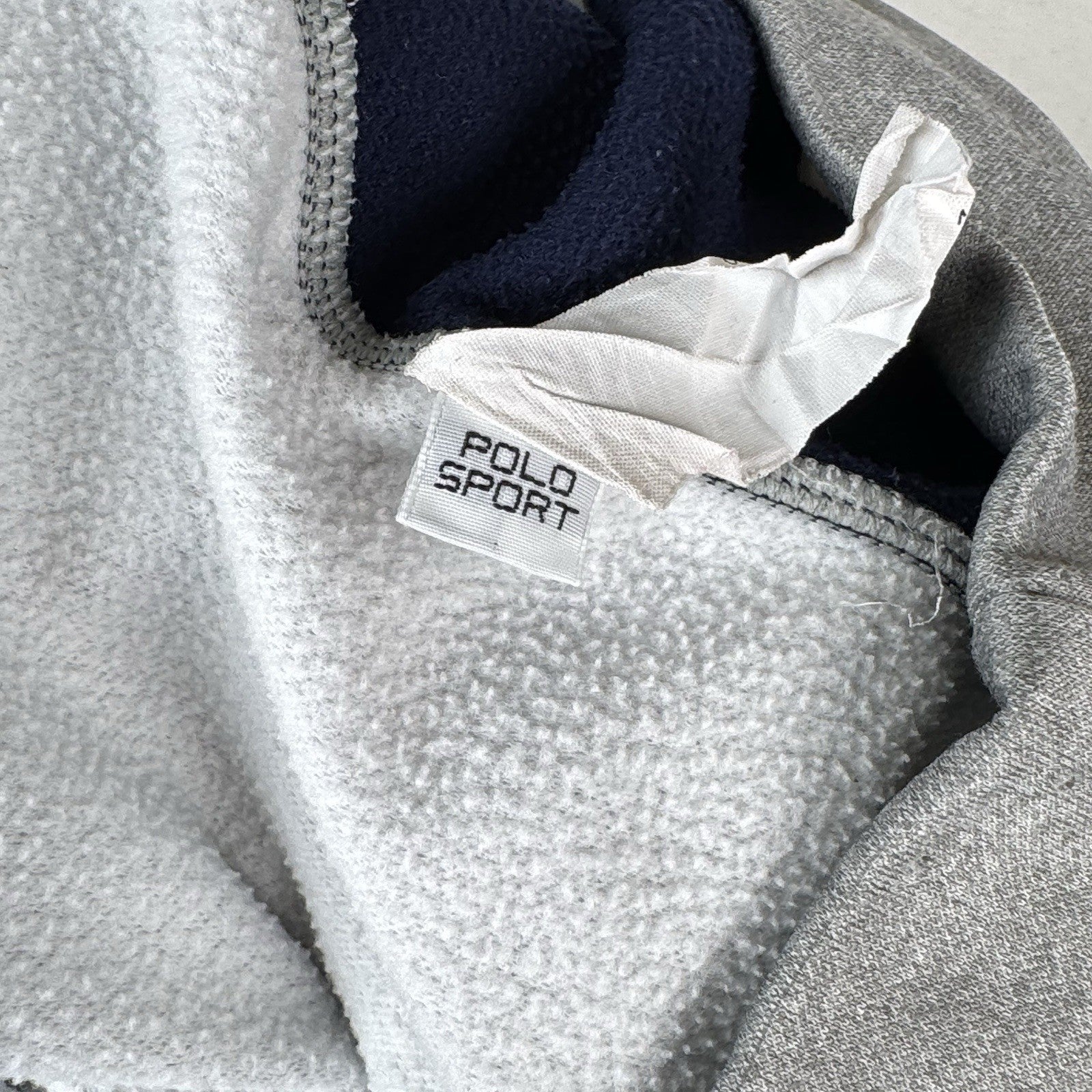 Ralph Lauren Polo Sport Hooded Gray Fleece Sweatshirt Mens Large