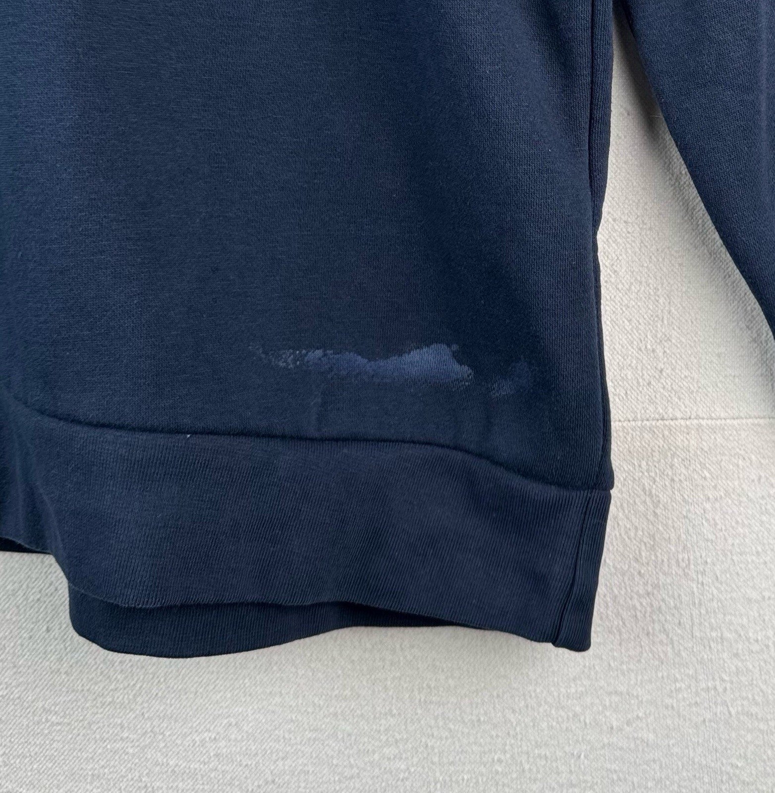 Sergio Tacchini Daniel Navy/White Men's Crew Sweatshirt Vertical Spell-out *Read